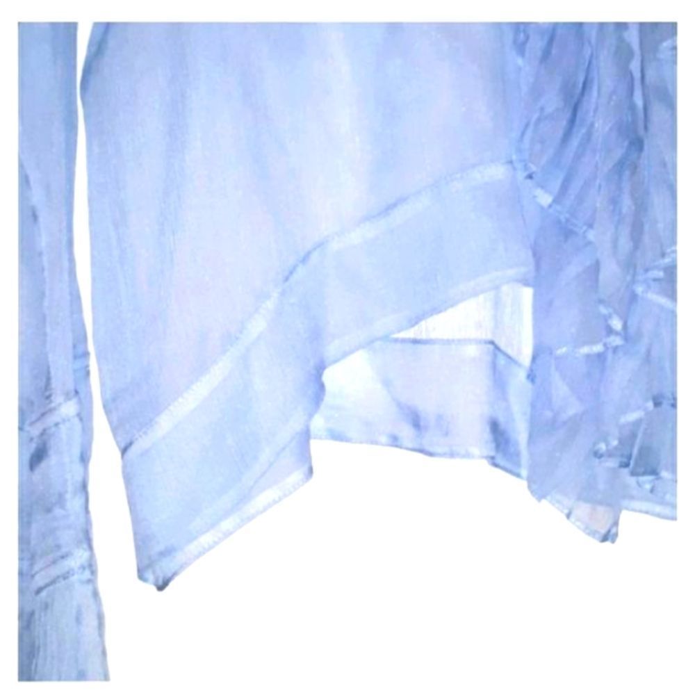 TRACEY REESE LAB BLUE RUFFLES TOP - Picture 3 of 4